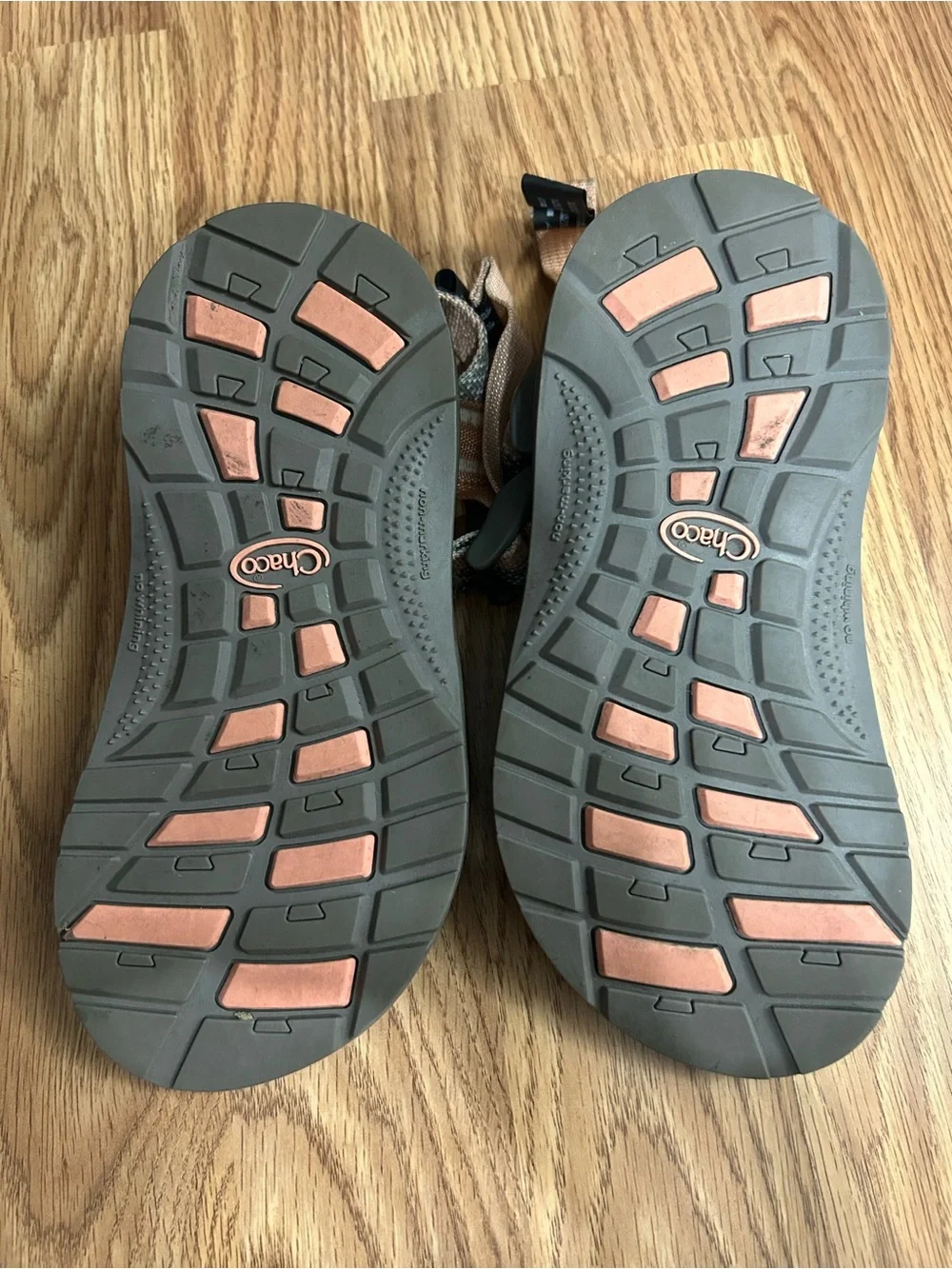 Chaco Kids Sport Sandals in Peach and Gray
